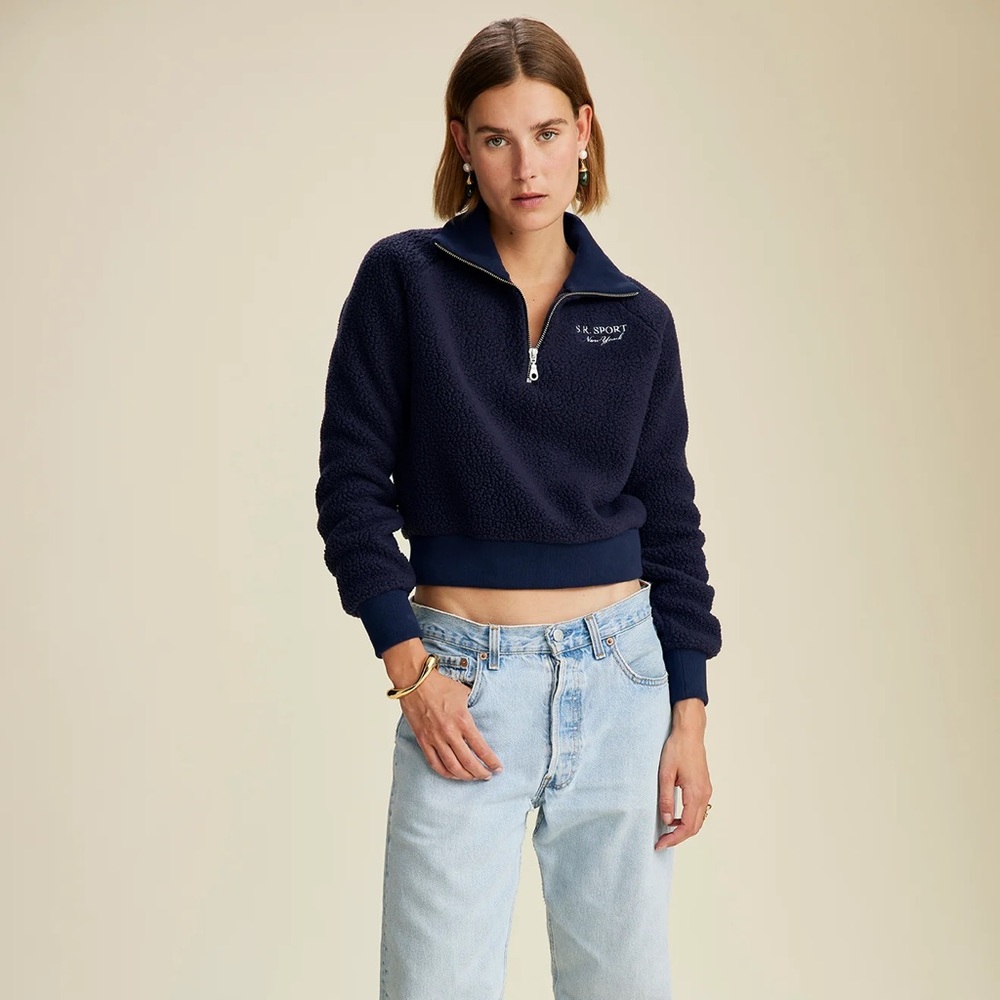 Sporty & Rich Sherpa Quarter Zip Pullover
